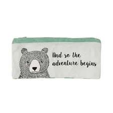 piórnik zielony z misiem Bloomingville