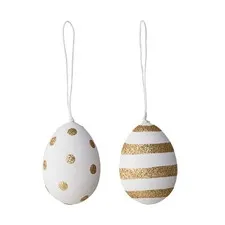 ozdoby wielkanocne biało-złote jajka Bloomingville