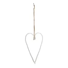 serce białe koraliki 40cm Walther & Co