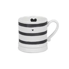 kubek heart stripes black Bastion Collections