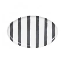 talerz owalny stripes black Bastion Collections
