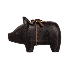 świecznik świnka drewniana black Maileg