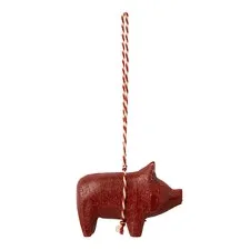 zawieszka drewniana świnka red Maileg