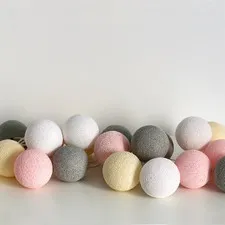 girlanda świetlna cotton ball pastel 20