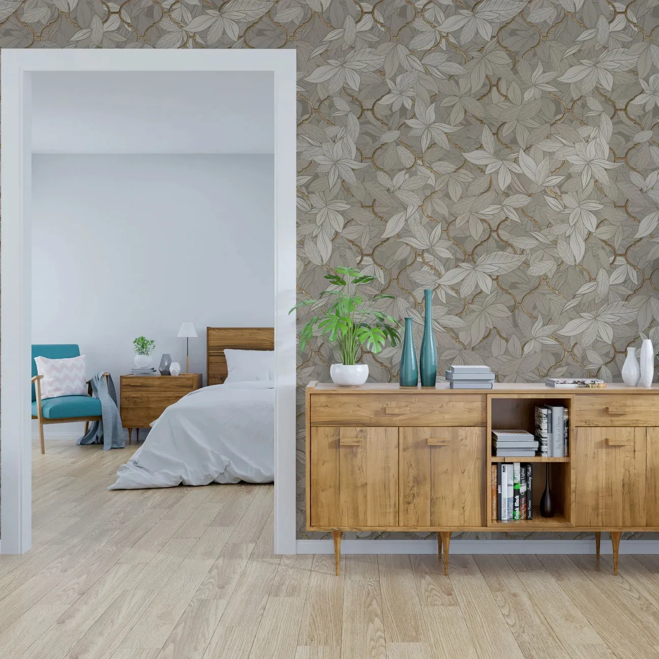 Tapeta Wall Art Edera Beige - standaryzowane rolki