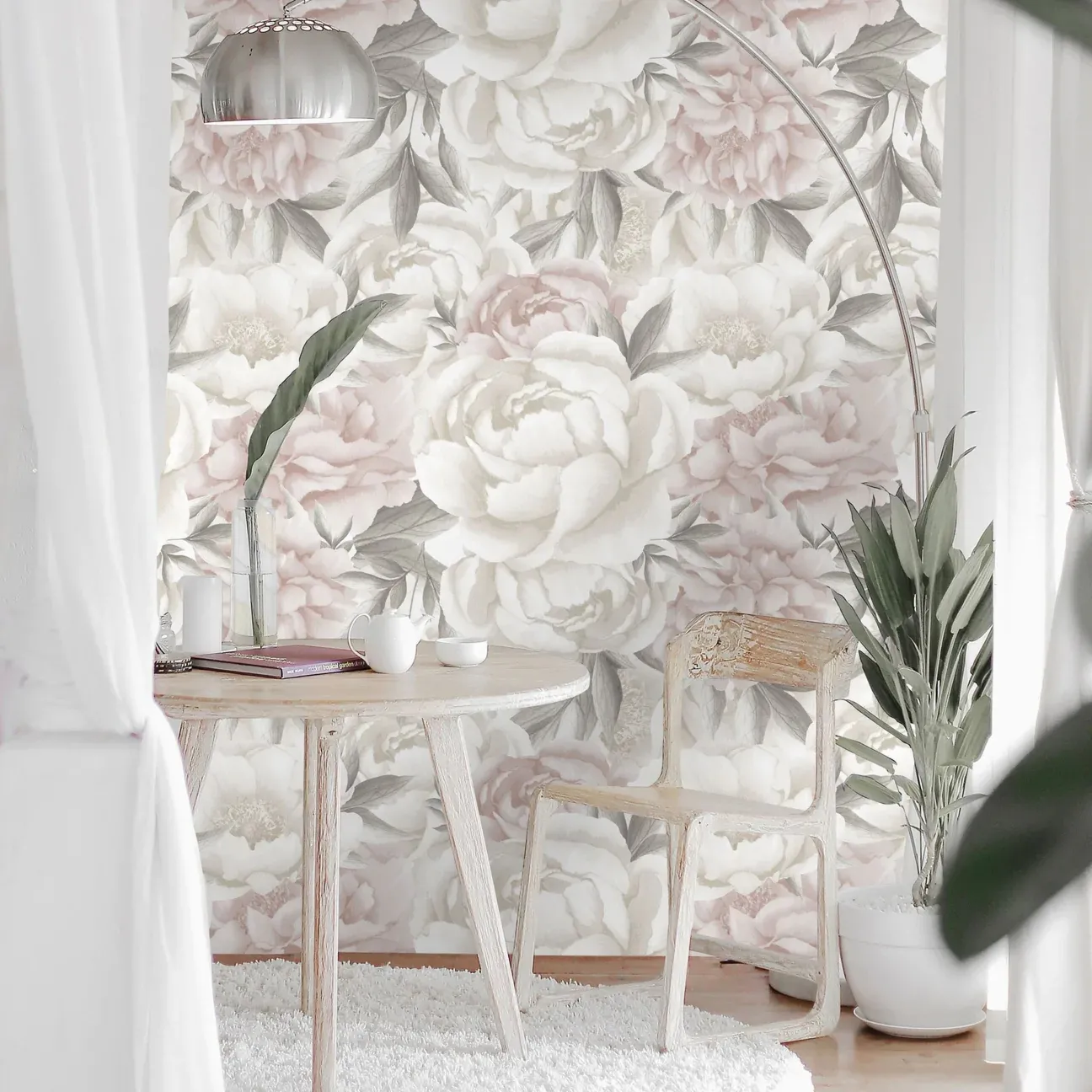 Tapeta Wall Art Peony Light - standaryzowane rolki