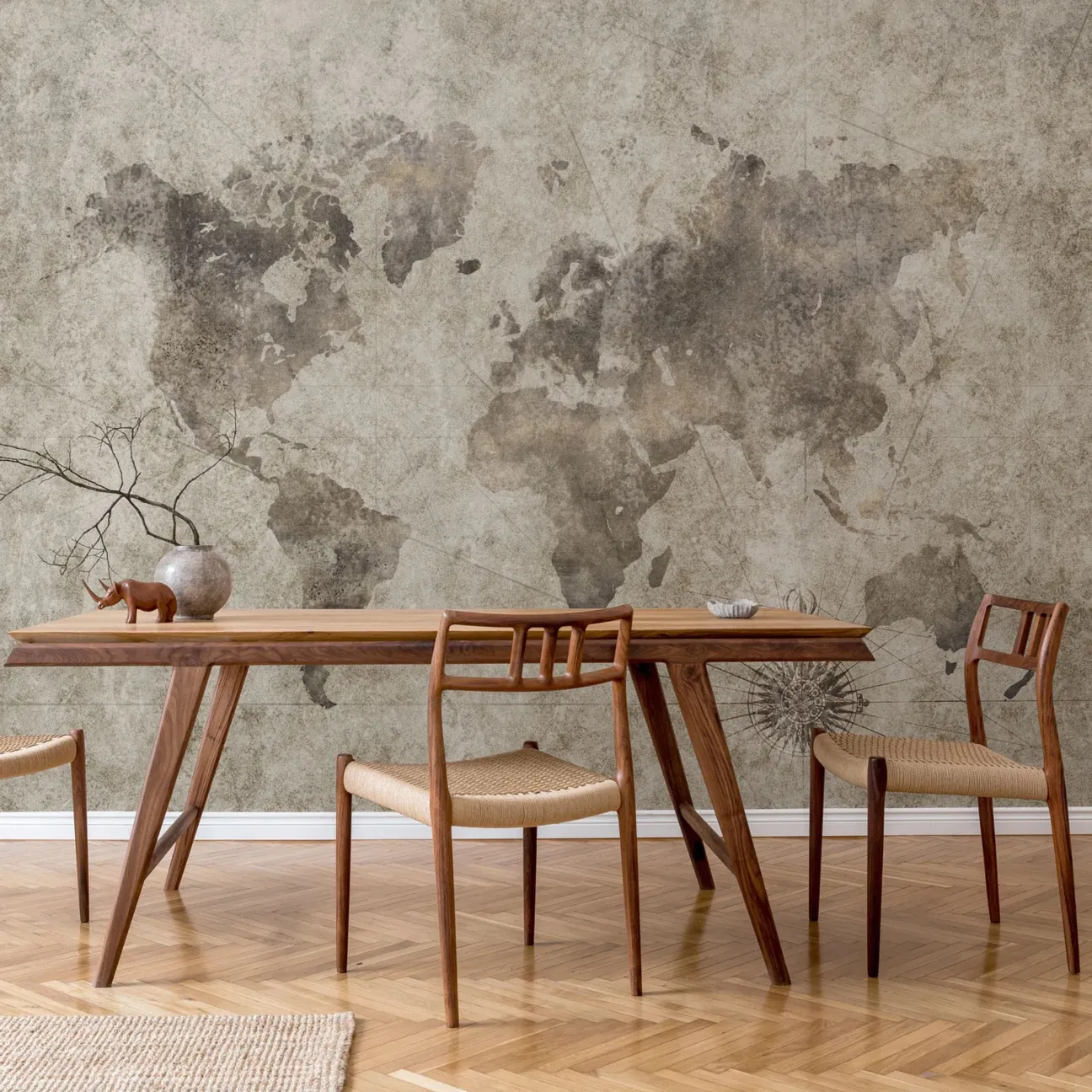 Tapeta Wall Art Grunge World Map - standaryzowane rolki