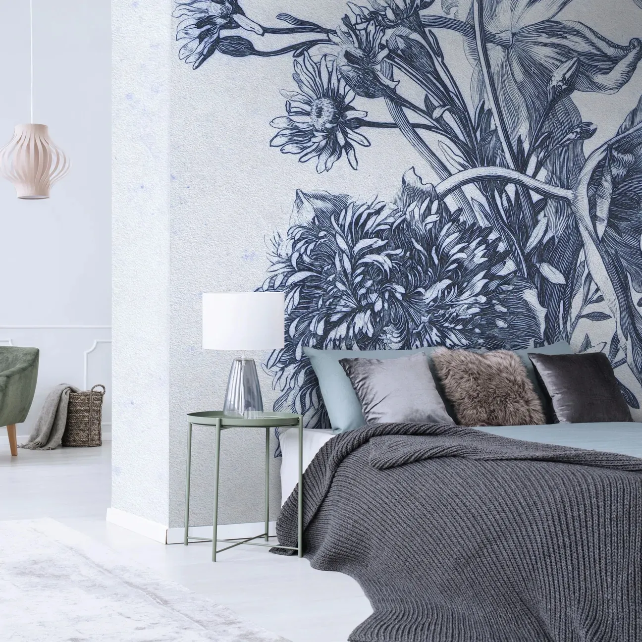 Tapeta Wall Art Blue Flower - standaryzowane rolki