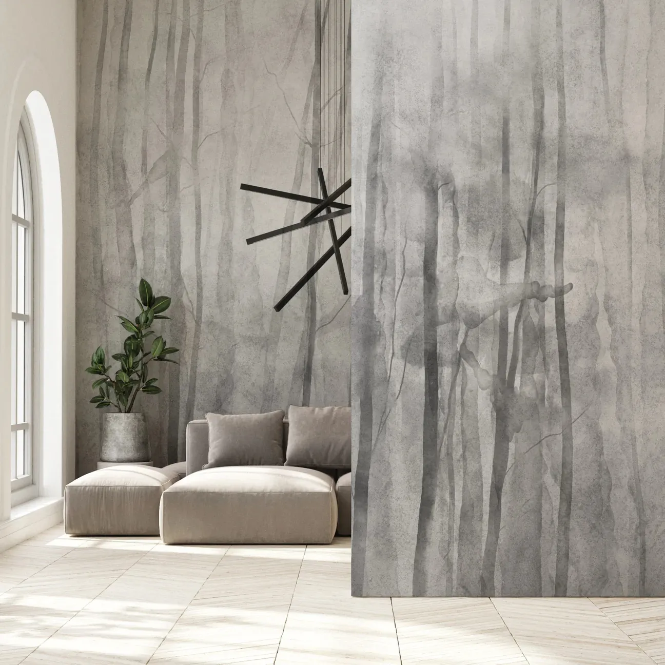 Tapeta Wall Art Mori Grey - standaryzowane rolki