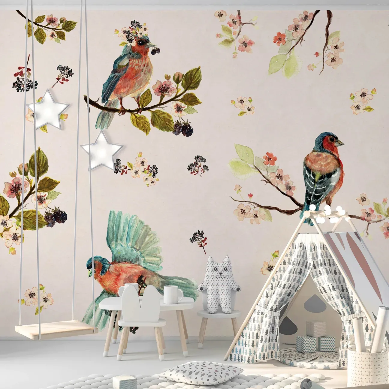 Tapeta Wall Art Uccello Cantante Pink - standaryzowane rolki