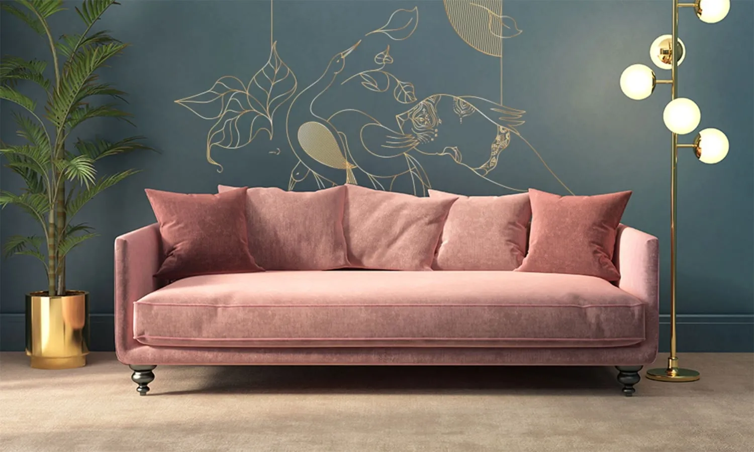 Tapeta Doubleroom - CRANES ART DECO