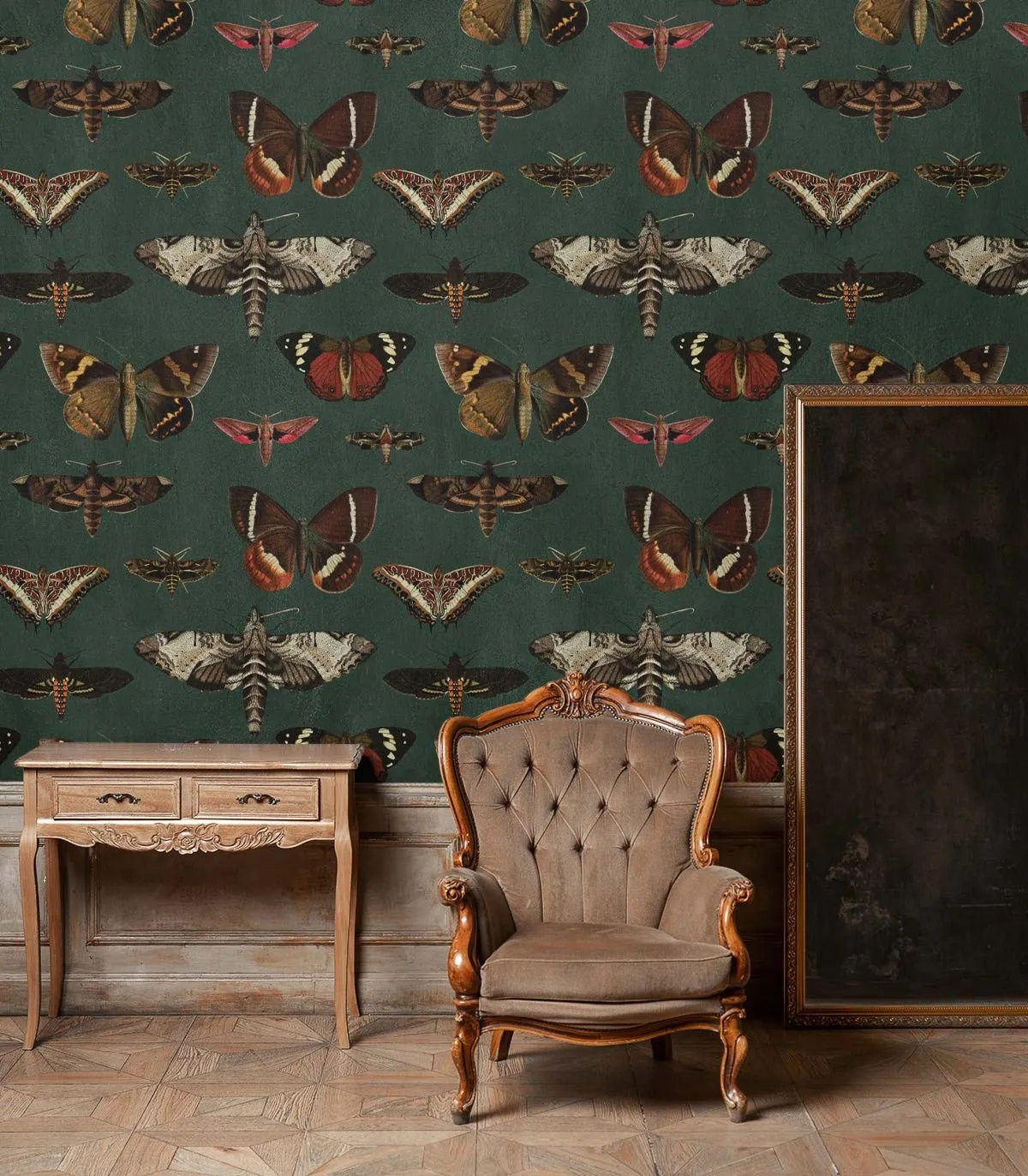 Tapeta Wallcolors - Butterflies and moths vert