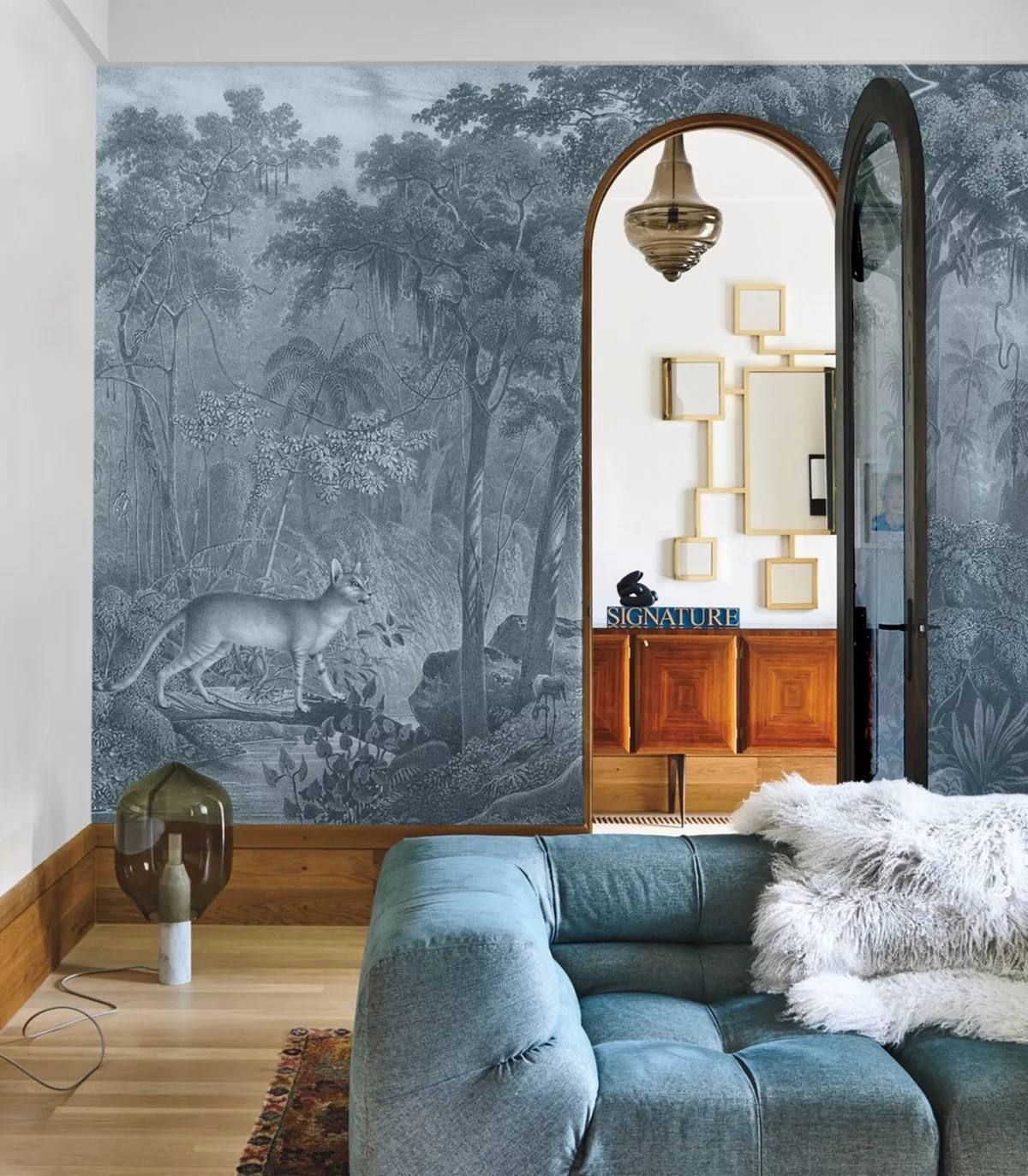 Tapeta Wallcolors - Jungle Cat Blue