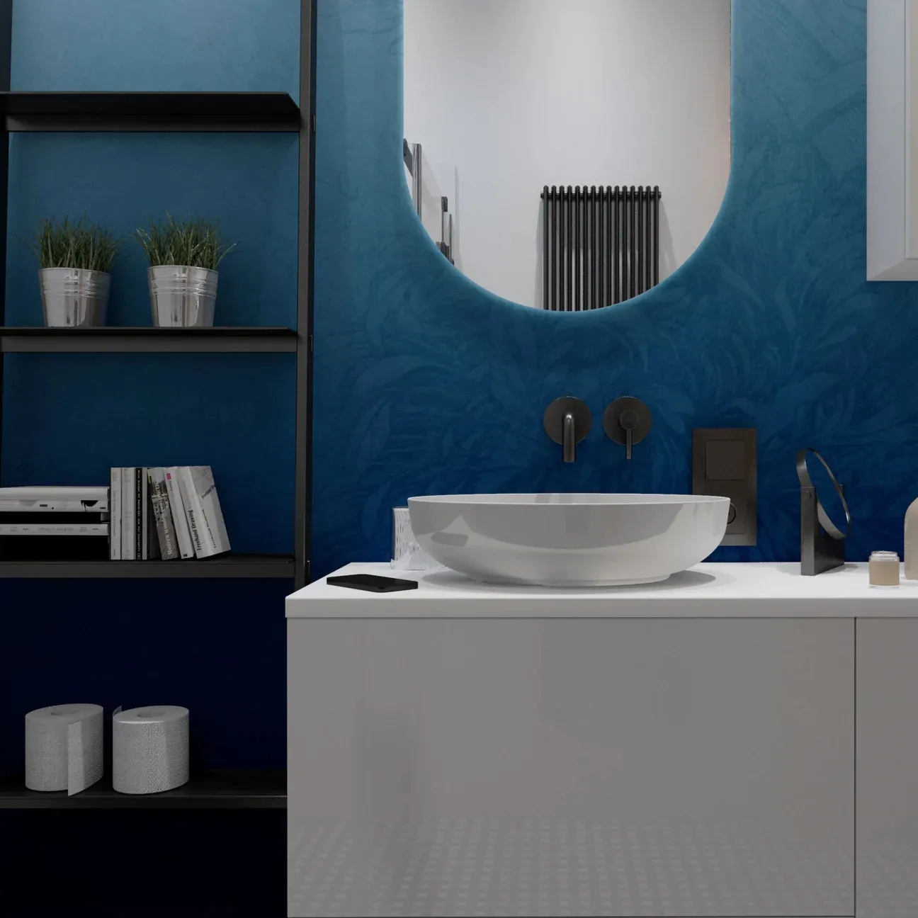 Tapeta Wall Art - Blue Ombre Flower