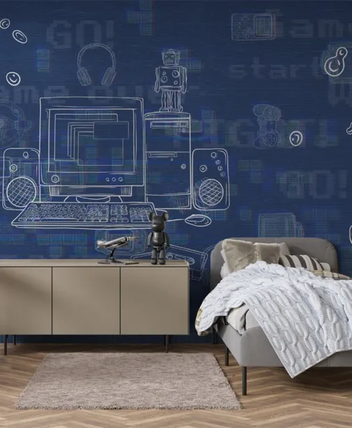 Walltime - CYBER 90'S BOY tapeta do pokoju gracza