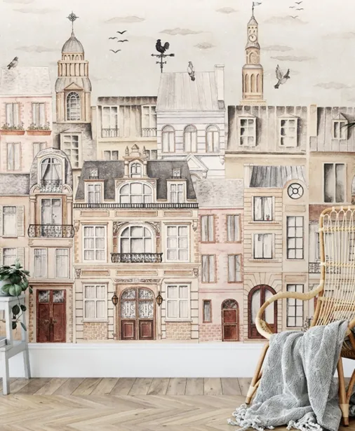 Walltime - CHARMING PARIS tapeta dla dzieci w kamienice