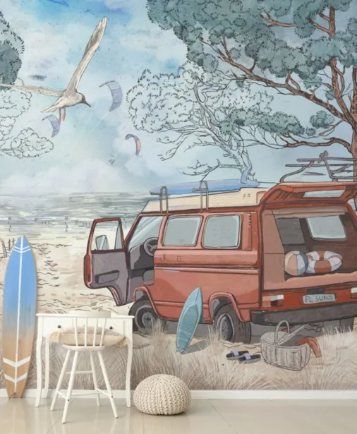 Walltime - BALTIC DREAM tapeta z autem i polskimi wydmami