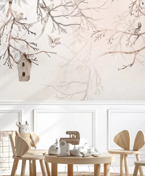 Walltime - GOOD MORNING tapeta dla dziewczynki romantyczne ptaszki