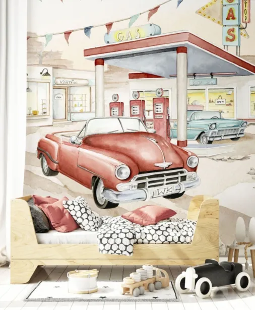Walltime - RETRO RIDE tapeta z retro samochodem