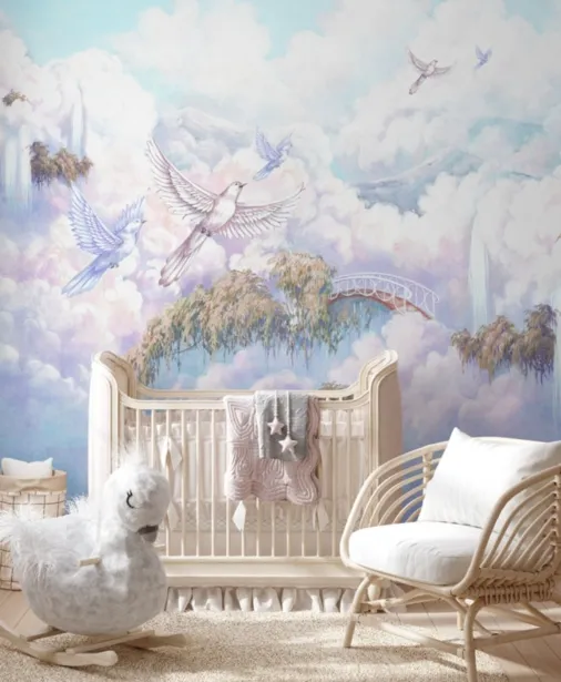 Walltime -CASTLE IN THE SKY tapeta dla dzieci zamek w chmurach