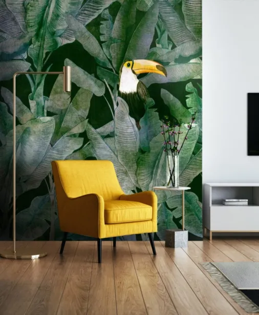 Walltime - BIG NOSE egzotyczna tapeta dżungla tukany i liście