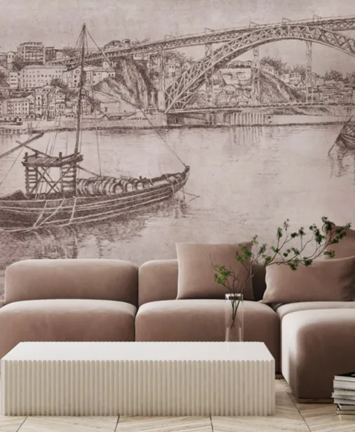 Walltime - PORTO tapeta do salonu z widokiem na Porto