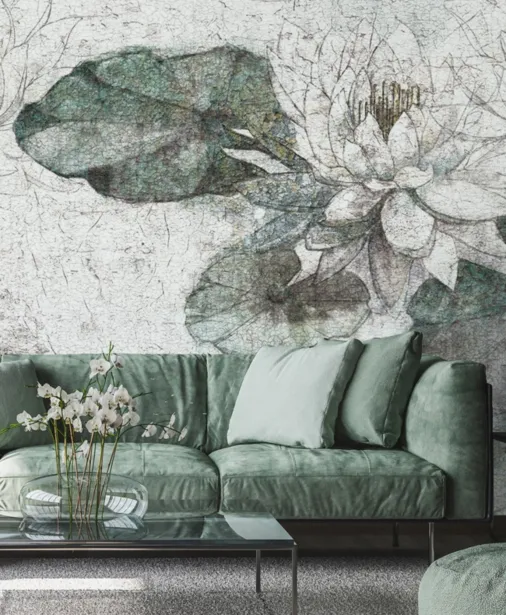 Walltime - LILY FRESCO lilie wodne do sypialni