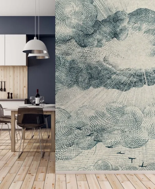 Walltime - TOUCH A CLOUD tapeta do sypialni graficzne chmury