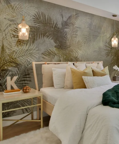 Walltime - LA PALMA - tropikalna tapeta do salonu liście palmy