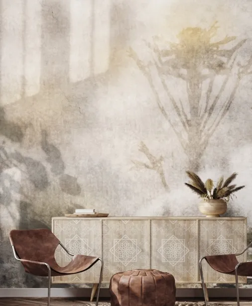 Walltime - ALBA tapeta z motywem botanicznym w beżu