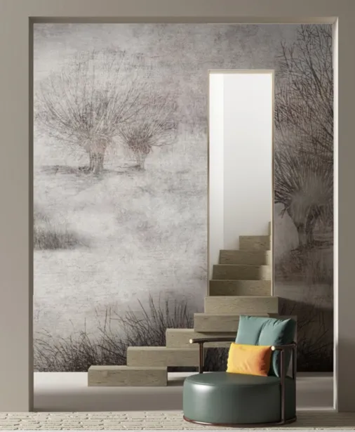 Walltime - IN THE FOG szary las za mgłą