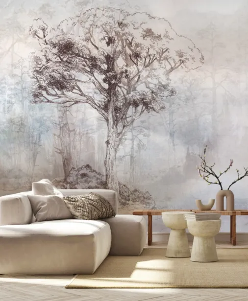 Walltime - NEBBIA - tapeta z motywem leśnym