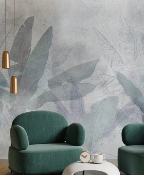 Walltime - BRILLO tapeta przeplatające się kształty i zarys liści