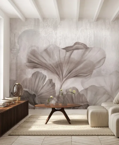 Walltime - SILENZIO tapeta do salonu architektura i lilie