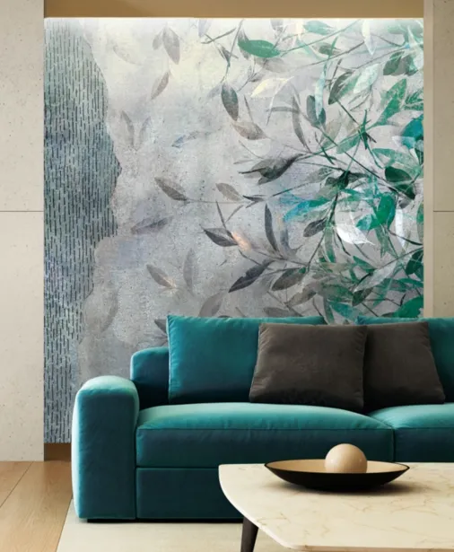 Walltime - OMBRE - betonowa ściana z liśćmi