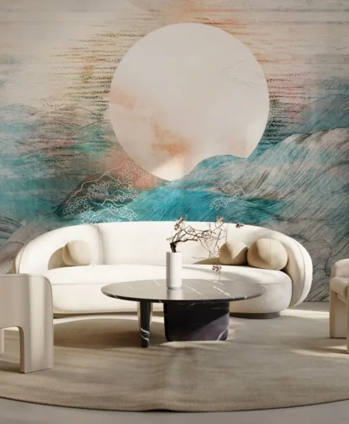 Walltime - LUNA tapeta do salonu fale i księżyc