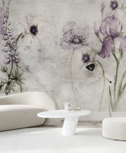 Walltime - IRIS romantyczna tapeta do sypialni irysy