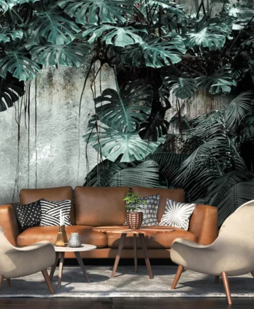 Walltime - THE RAINFOREST 2.0 tapeta do salonu liście monstery
