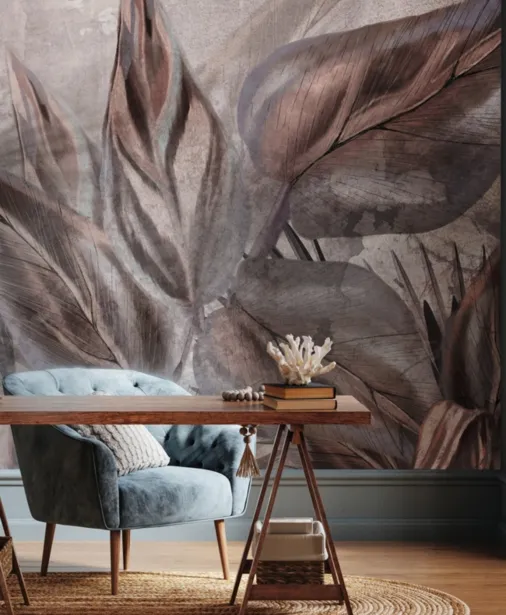 Walltime - TROPICANA tapeta do salonu duże tropikalne liście