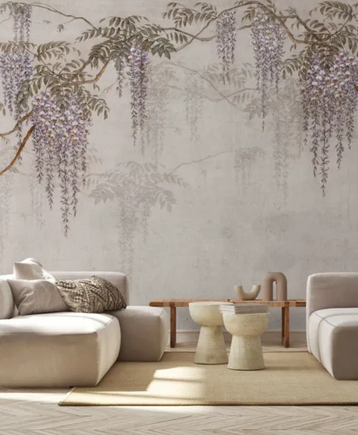 Walltime - GLICINE tapeta do salonu wisteria