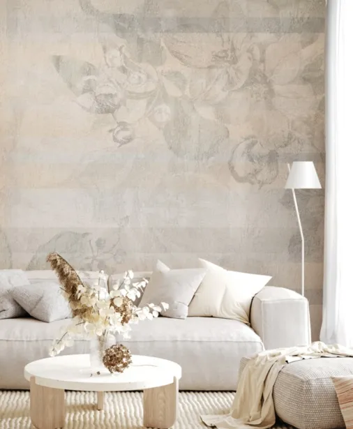 Walltime - LUMIERE beżowa tapeta w delikatne kwiaty