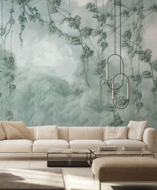 Walltime - SCALATORI zielona tapeta z motywem pnączy