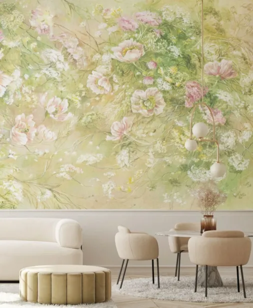 Walltime - DOLCE tapeta do salonu malarskie kwiaty