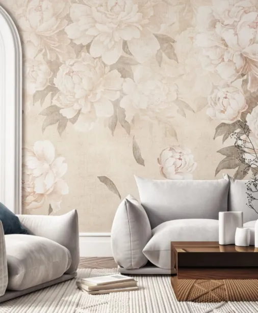 Walltime - PEONIA tapeta w duże pastelowe piwonie