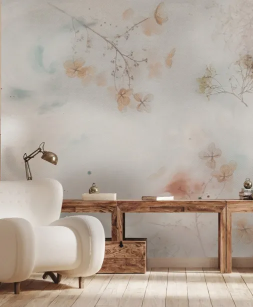 Walltime - FLORAL MIST tapeta do sypialni delikatne kwiaty