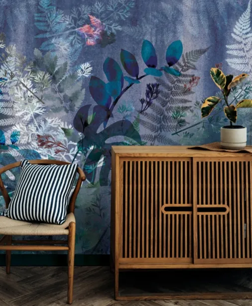 Walltime - FLORA 2.0  liście na ciemnym tle