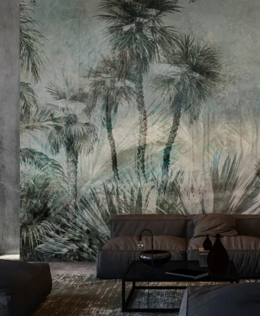 Walltime - VERDE fototapeta do salonu dżungla i palmy