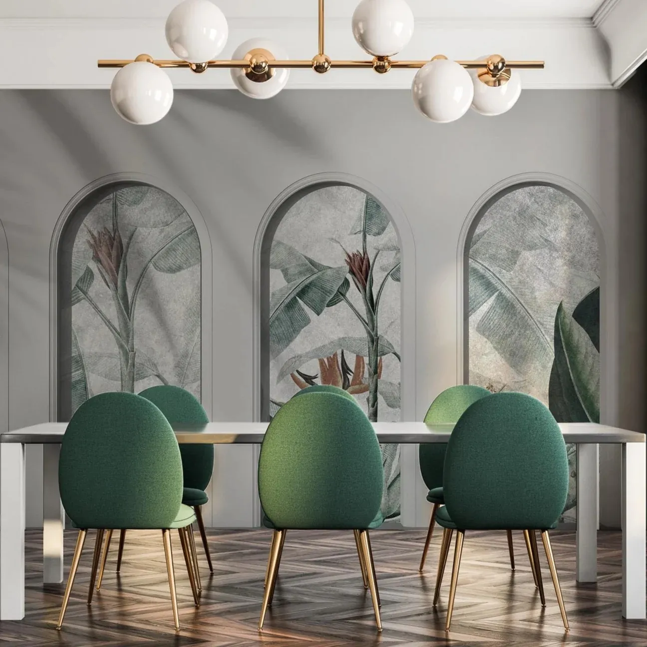 Tapeta Wall Art - Libra Light Grey Rainforest