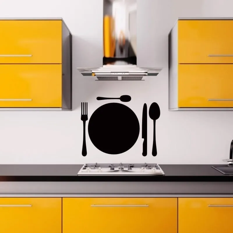 Naklejka kredowa 050 talerz sztućce