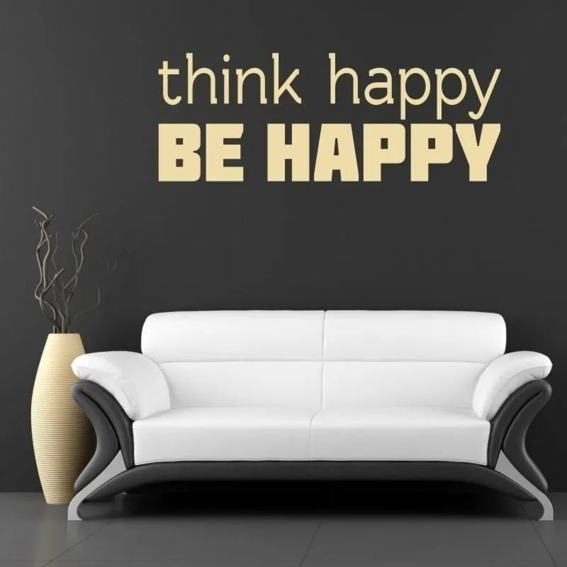 Szablon malarski 02X 19 think happy be happy 1738